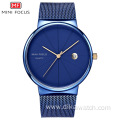 MINI FOCUS Formal Brand Watch for Men with Stainless Steel Strap Trendy casual Quartz Blue Watches Wrist Men Relogio Masculino